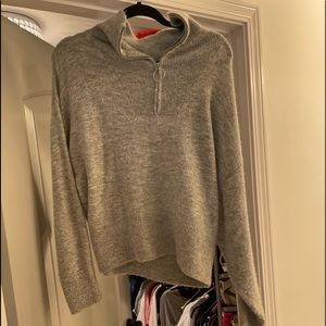 Grey quarter zip sweater
